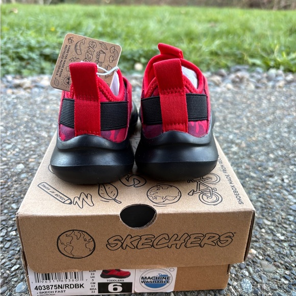 Brand New! Red, toddler boy, slip on Skechers - Picture 4 of 7